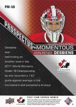2022-23 Upper Deck Team Canada Juniors - Prospectus Momentous Electric Pink #PM-50 Ann-Renee Desbiens Back