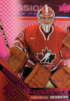 2022-23 Upper Deck Team Canada Juniors - Prospectus Momentous Electric Pink #PM-50 Ann-Renee Desbiens Front