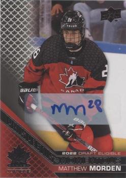 2022-23 Upper Deck Team Canada Juniors - Prospectus Momentous Autographs #PM-14 Matthew Morden Front