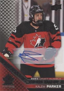 2022-23 Upper Deck Team Canada Juniors - Prospectus Momentous Autographs #PM-15 Kalem Parker Front