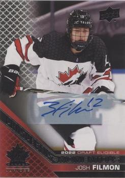 2022-23 Upper Deck Team Canada Juniors - Prospectus Momentous Autographs #PM-43 Josh Filmon Front