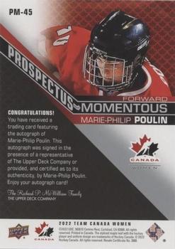 2022-23 Upper Deck Team Canada Juniors - Prospectus Momentous Autographs #PM-45 Marie-Philip Poulin Back