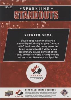 2022-23 Upper Deck Team Canada Juniors - Sparkling Standouts #SS-25 Spencer Sova Back