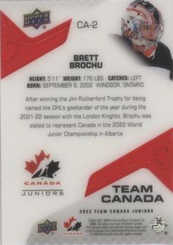 2022-23 Upper Deck Team Canada Juniors - Team Canada Acetates #CA-2 Brett Brochu Back