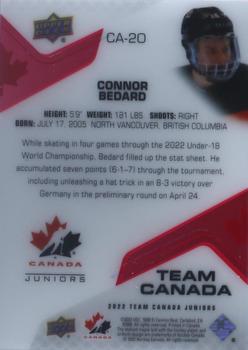 2022-23 Upper Deck Team Canada Juniors - Team Canada Acetates #CA-20 Connor Bedard Back