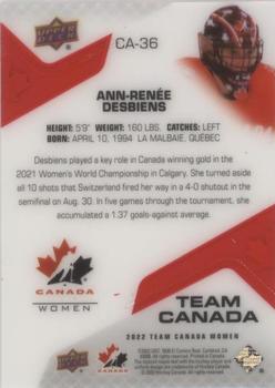 2022-23 Upper Deck Team Canada Juniors - Team Canada Acetates #CA-36 Ann-Renee Desbiens Back