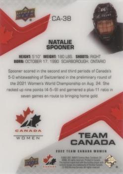 2022-23 Upper Deck Team Canada Juniors - Team Canada Acetates #CA-38 Natalie Spooner Back