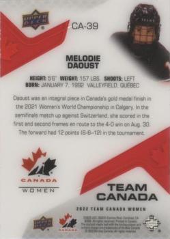 2022-23 Upper Deck Team Canada Juniors - Team Canada Acetates #CA-39 Melodie Daoust Back