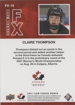 2022-23 Upper Deck Team Canada Juniors - Team Canada FX #FX-19 Claire Thompson Back