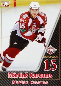 2010-11 Riga Dynamo (KHL) - Base Gold #6 Martins Karsums Front