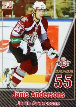 2010-11 Riga Dynamo (KHL) - Base Gold #21 Janis Andersons Front