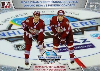 2010-11 Riga Dynamo (KHL) - Dinamo Riga vs Phoenix Coyotes #DP-5 Sandis Ozolinsh / Oskars Cibulskis Front