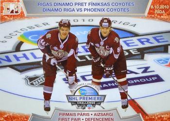 2010-11 Riga Dynamo (KHL) - Dinamo Riga vs Phoenix Coyotes - Red #DP-5 Sandis Ozolinsh / Oskars Cibulskis Front