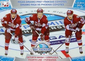 2010-11 Riga Dynamo (KHL) - Dinamo Riga vs Phoenix Coyotes - Blue #DP-4 Roberts Bukarts / Andris Dzerins / Gints Meija Front