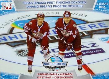 2010-11 Riga Dynamo (KHL) - Dinamo Riga vs Phoenix Coyotes - Blue #DP-5 Sandis Ozolinsh / Oskars Cibulskis Front