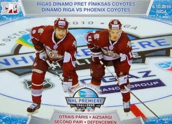 2010-11 Riga Dynamo (KHL) - Dinamo Riga vs Phoenix Coyotes - Blue #DP-6 Kristaps Sotnieks / Arvids Rekis Front