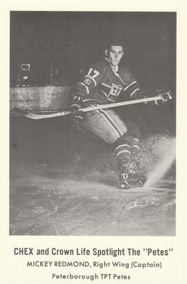 1966-67 Crown Life Peterborough Petes (OHA) #NNO Mickey Redmond Front