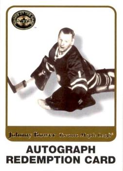 2001-02 Fleer Greats of the Game - Autographs Redemption Cards #NNO Johnny Bower Front