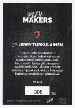 2022-23 Cardset Finland - Playmakers Blue #PM 5 Jerry Turkulainen Back