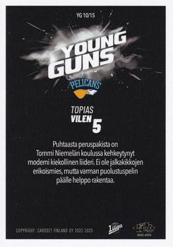 2022-23 Cardset Finland - Young Guns #YG 10 Topias Vilen Back
