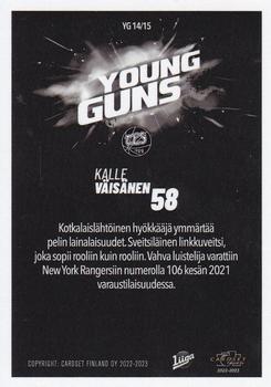2022-23 Cardset Finland - Young Guns #YG 14 Kalle Väisänen Back