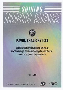 2022-23 Cardset Finland - Shining North Stars #SNS 14 Pavol Skalicky Back