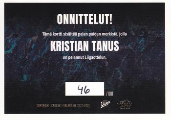 2022-23 Cardset Finland - Patch Series 2 Exchange #PATCH4 Kristian Tanus Back
