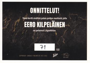 2022-23 Cardset Finland - Patch Series 2 Exchange #PATCH5 Eero Kilpeläinen Back