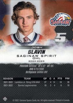 2022-23 Extreme Saginaw Spirit (OHL) #2 Josh Glavin Back