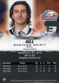 2022-23 Extreme Saginaw Spirit (OHL) #7 Theo Hill Back