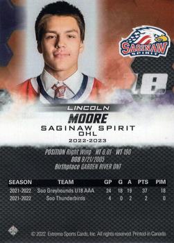 2022-23 Extreme Saginaw Spirit (OHL) #10 Lincoln Moore Back