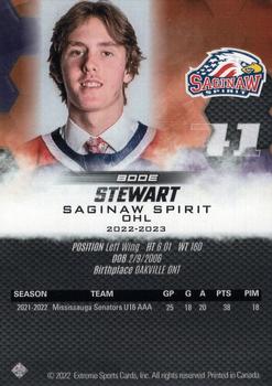 2022-23 Extreme Saginaw Spirit (OHL) #21 Bode Stewart Back