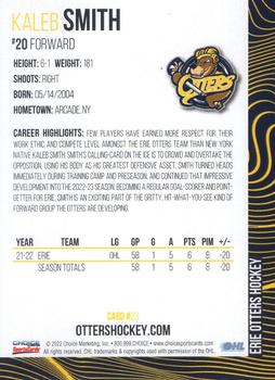 2022-23 Choice Erie Otters (OHL) #23 Kaleb Smith Back
