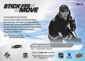 2020-21 Upper Deck The Cup - Stick and Move #SM-TS Teemu Selanne Back