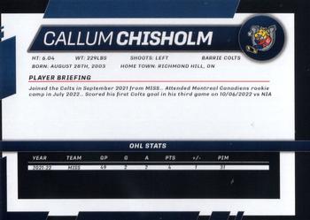2022-23 Barrie Colts (OHL) #NNO Callum Chisholm Back
