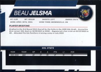 2022-23 Barrie Colts (OHL) #NNO Beau Jelsma Back