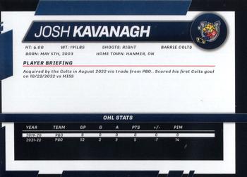 2022-23 Barrie Colts (OHL) #NNO Josh Kavanagh Back