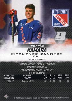 2022-23 Extreme Kitchener Rangers (OHL) #NNO Tomas Hamara Back