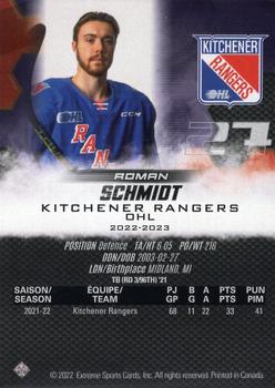 2022-23 Extreme Kitchener Rangers (OHL) #NNO Roman Schmidt Back