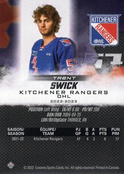 2022-23 Extreme Kitchener Rangers (OHL) #NNO Trent Swick Back