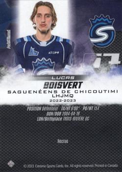 2022-23 Extreme Chicoutimi Sagueneens (QMJHL) #NNO Lucas Boisvert Back