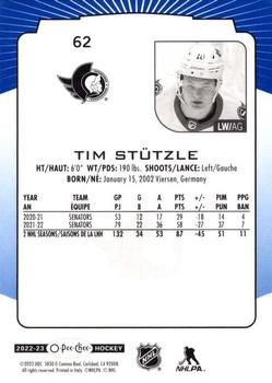2022-23 O-Pee-Chee - Blue Border #62 Tim Stutzle Back