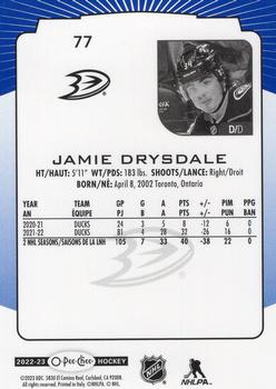 2022-23 O-Pee-Chee - Blue Border #77 Jamie Drysdale Back