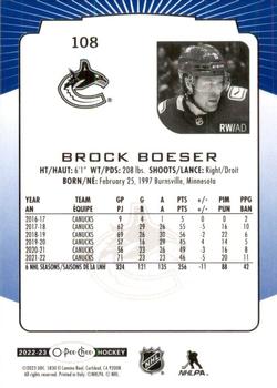 2022-23 O-Pee-Chee - Blue Border #108 Brock Boeser Back