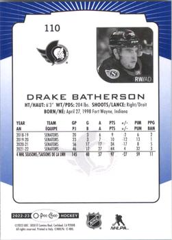 2022-23 O-Pee-Chee - Blue Border #110 Drake Batherson Back