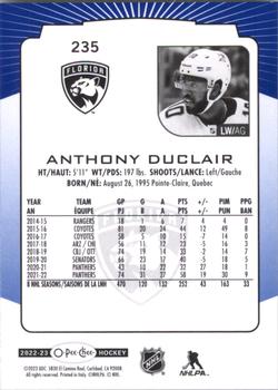 2022-23 O-Pee-Chee - Blue Border #235 Anthony Duclair Back
