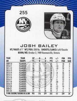 2022-23 O-Pee-Chee - Blue Border #255 Josh Bailey Back