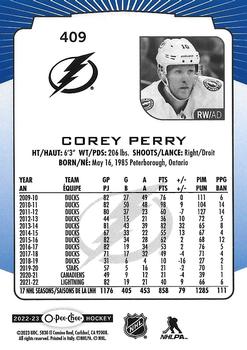 2022-23 O-Pee-Chee - Blue Border #409 Corey Perry Back