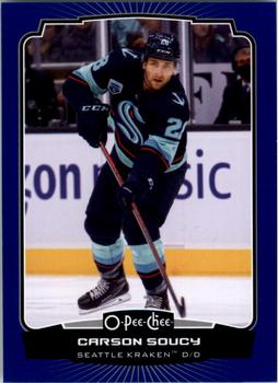 2022-23 O-Pee-Chee - Blue Border #498 Carson Soucy Front
