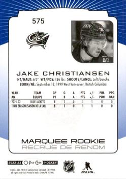 2022-23 O-Pee-Chee - Blue Border #575 Jake Christiansen Back